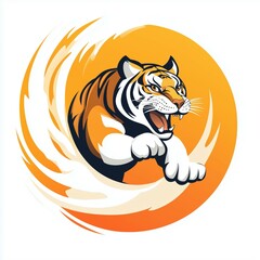 Fototapeta premium Aggressive Tiger Mascot Design for Sports Teams