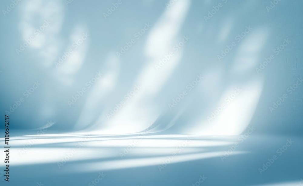 Poster Abstract Light Blue Background with Soft Shadows and Gradient Texture for Minimalist Product Presentation