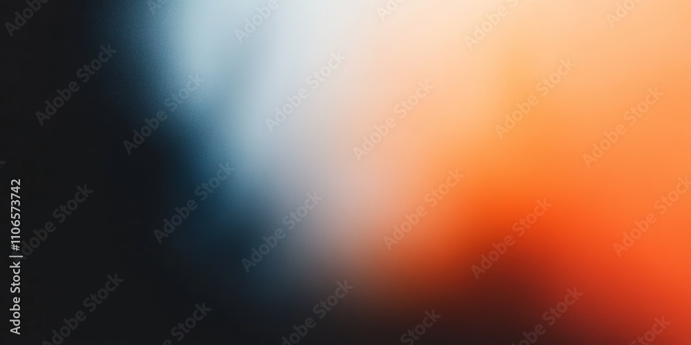 Poster Gradient Background with Orange Band Minimalist Abstract Design Smooth Blend