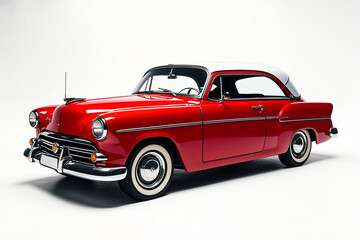Fototapeta premium Retro car on a white background