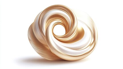 Abstract Gold Swirling Knot Design Artistic Rendering
