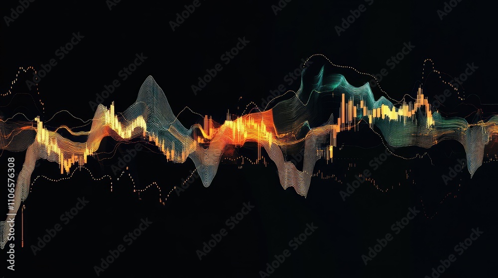 Aufkleber a forex trading graph with candlestick patterns, representing fluctuations in financial markets for 