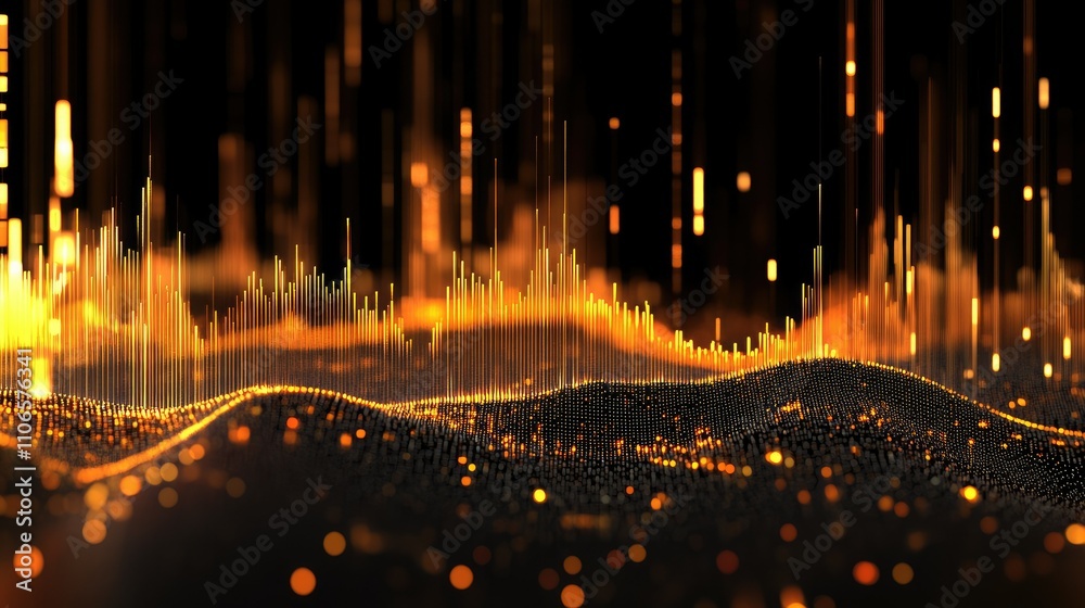 Poster a forex trading graph with candlestick patterns, representing fluctuations in financial markets for 