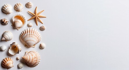 Seashell on White background design