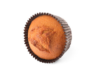 One delicious sweet muffin isolated on white