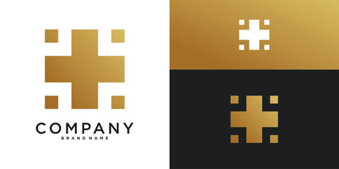 Square shape logo design with creative concapt for company. Premium Vector