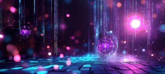 Bitcoin Digital Currency Abstract Art