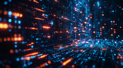Obraz premium Ai generated data flow digital space abstract visualization cyber environment futuristic perspective technology concept
