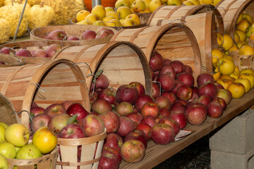 Apples for sale at a farm market