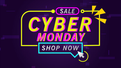 Colorful cyber monday flat design concept