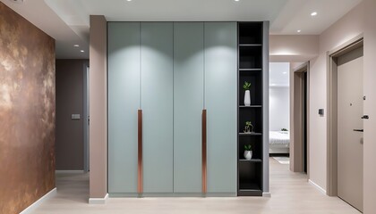 Minimalist interior with stylish cabinets and unique design elements