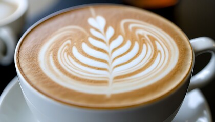 Exquisite coffee art, alluring milk foam design