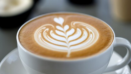 Exquisite coffee art, alluring milk foam design