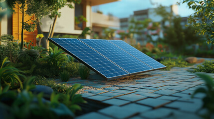 solar panels on the yard