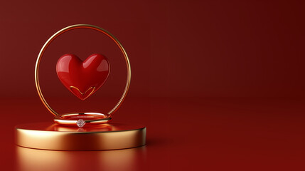 heart in a red backround