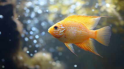 Obraz premium Aquaculture Tank with Fish: Editable Fisheries Health Visuals
