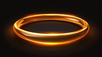 Glowing Golden Ring on Black Background