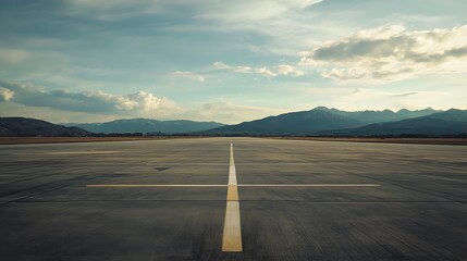 Fototapeta premium view of the plane on the runway