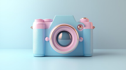 Blue and pink camera