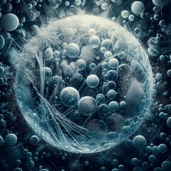 Abstract background of ice bubbles