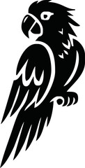 Parrot silhouette. Parrot black icon on white background