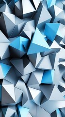 Obraz premium 3D wallpaper with a blue and grey background with pyramid shapes