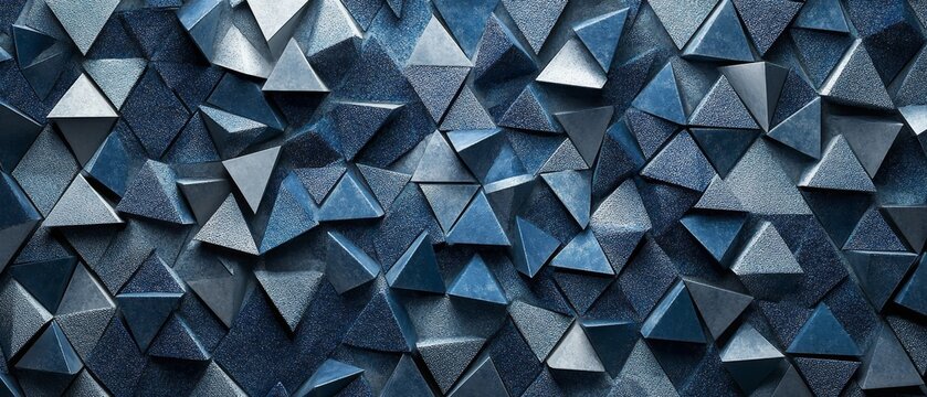 3D wallpaper with a blue and grey background with pyramid shapes