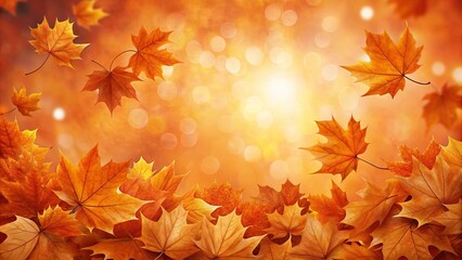 Fototapeta premium Golden Autumn Leaves with a Soft Glow and a Touch of Warmth