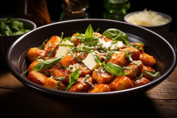 Delicious Potato Gnocchi with Creamy Tomato Spinach Sauce