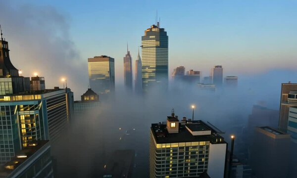 Foggy Morning in the City Streets