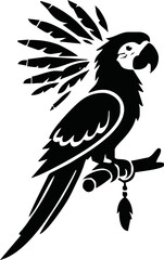 Parrot silhouette. Parrot black icon on white background