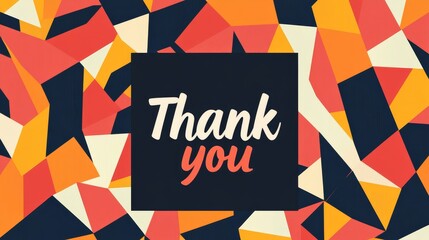 Modern Geometric Thank You Card with Bold Angular Patterns and Trendy Message Center
