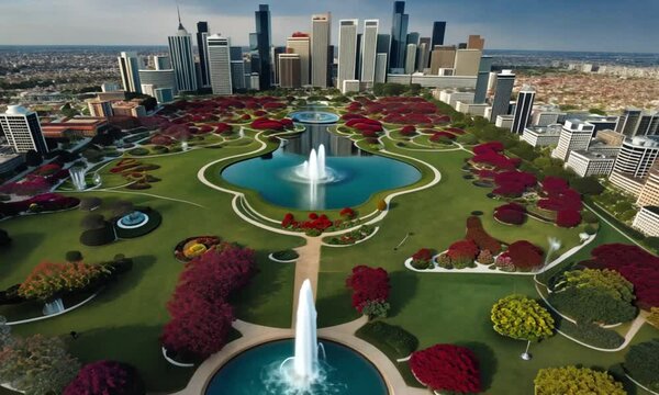 Lush City Park with Urban Surroundings