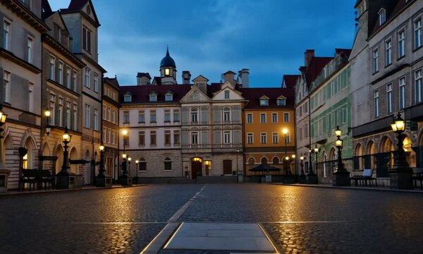 Ornate Architecture in a Calm City Square