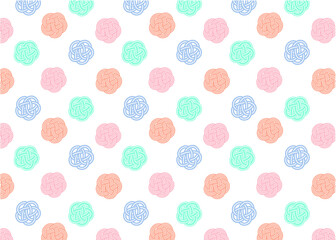 梅結び お正月 年賀状 カラフルなの梅の花の壁紙 背景 素材のイラスト