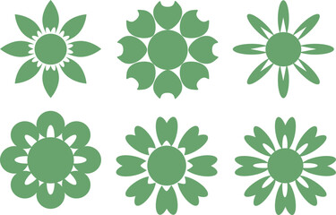 set of flower icons, flower clipart, set of colorful flower elements