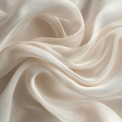Fototapeta premium Silk fabric, beige fabric, soft folds, flowing fabric, smooth texture, minimalist fabric, neutral tones, elegant fabric, fabric close-up, aesthetic fabric, satin texture, soft beige waves