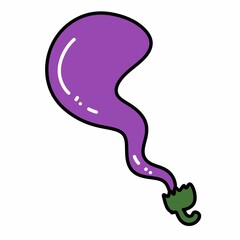 purple eggplant cartoon on white background
