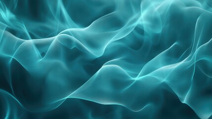 Obraz premium Colorful waves of blue light create an enchanting abstract pattern, showcasing flowing textures and illuminated edges that evoke a dreamlike ambiance.