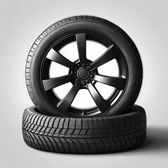 Obraz premium car wheel on a white