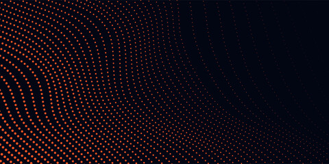 Technology dark navy blue background with abstract orange halftone dot texture, eps10.