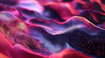 Abstract Wavy Surface with Pink and Purple Hues