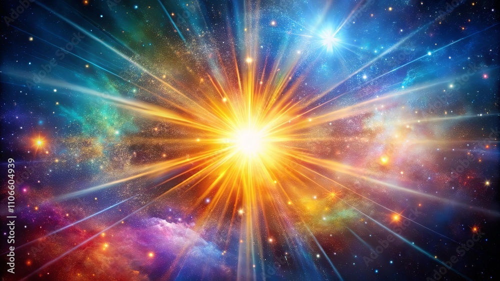 Wall mural cosmic radiance a stellar burst of light and color illuminating the vast canvas of the night sky