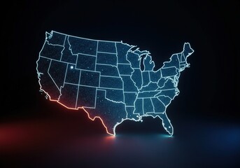 Neon Map of the United States
