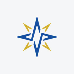 Minimalist Modern Star Sparkle Clockwise Logo Design