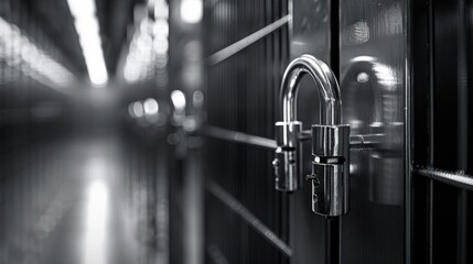 Close-up of a locked gate with a metal padlock, emphasizing the security and privacy of the space behind it.