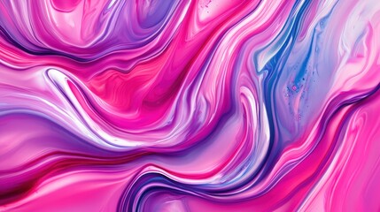 Abstract Swirling Pink Purple and White Paint Design