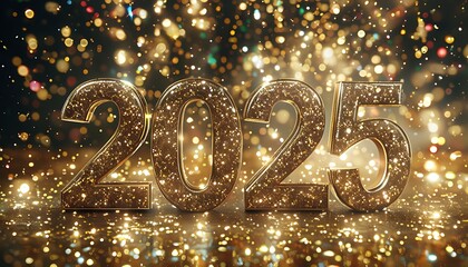 glittering 2025 celebration with festive sparkles