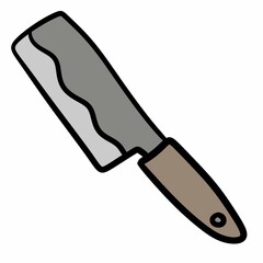kitchen knife, illustration, on a white background.