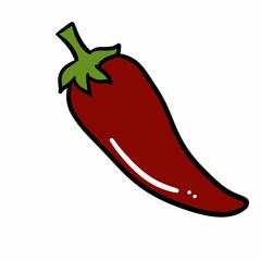 red hot pepper, illustration, on a white background.